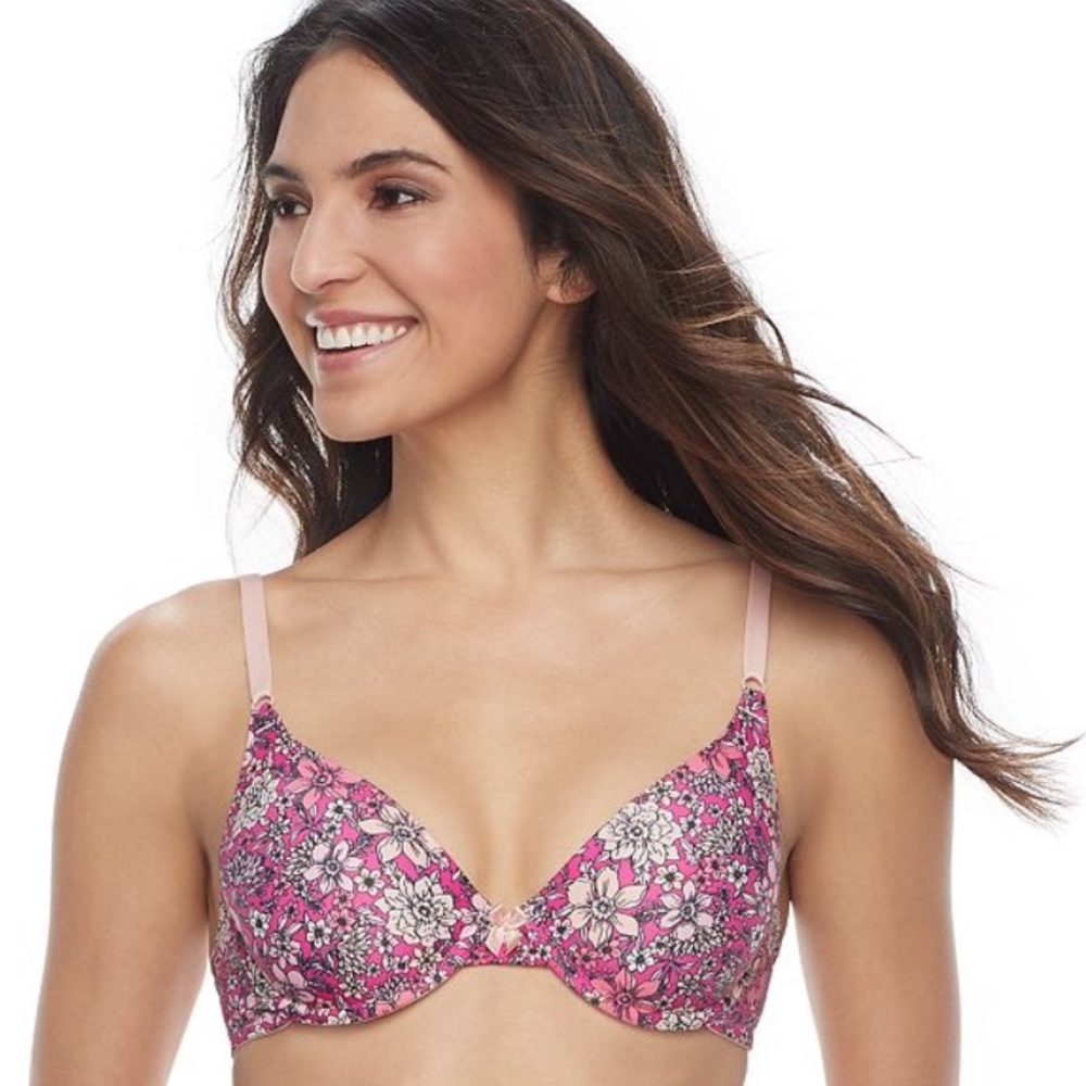 Maidenform Demi Coverage Floral Print T-Shirt Bra Size 32B